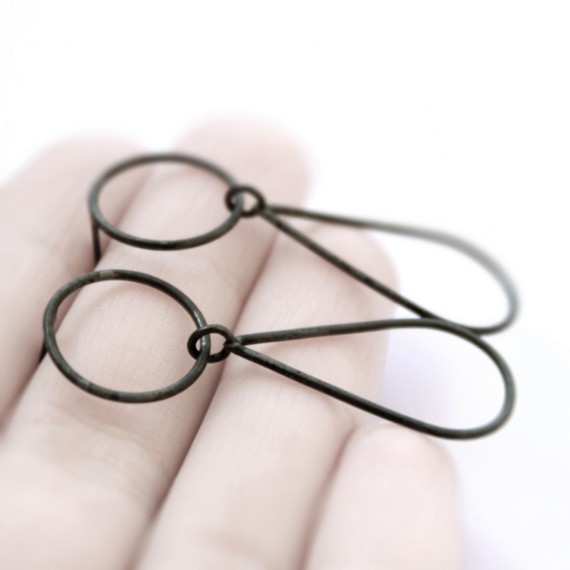 Oxidized Sterling Silver Earrings