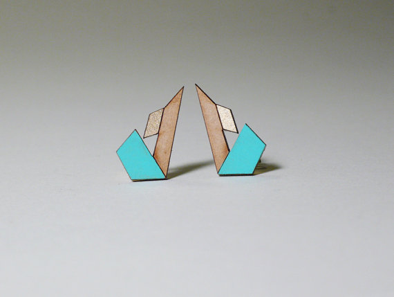 Turquoise Tangram Earrings