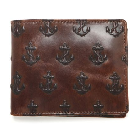 Leather Embossed Anchor Billfold