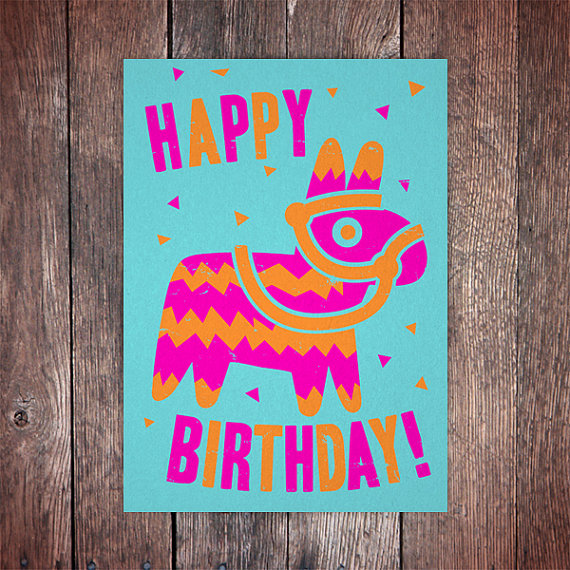 Pinata Birthday Card