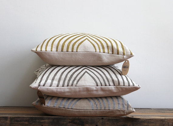 Gold Printed Hemp Pillow